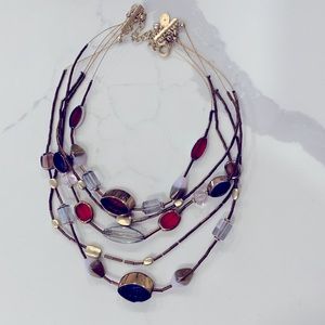 Chicos Gold Tone Multi Color Necklace